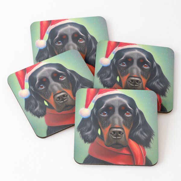 Item preview, Christmas Gordon Setter Wearing A Santa Hat designed and sold by ZenEverAI.