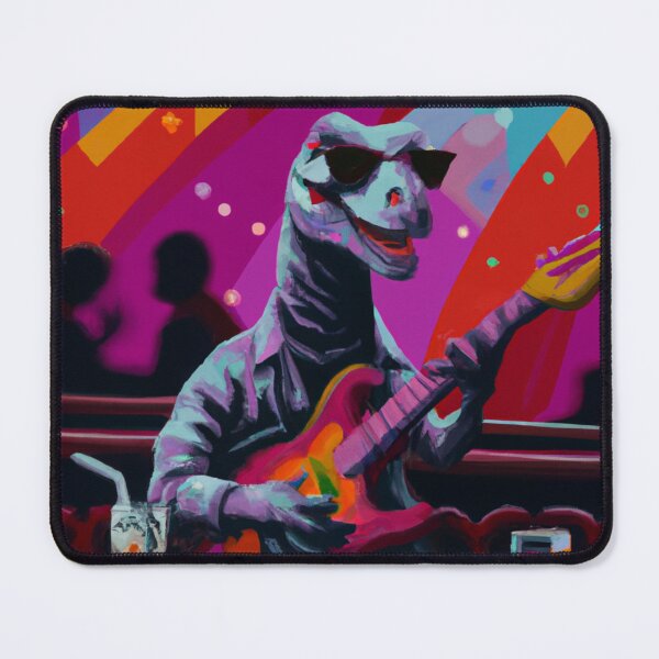 Item preview, A dinosaur playing the Guitar designed and sold by AiArtist01.