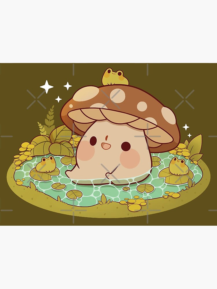 Cute mushroom and frogs in the rain Shower Curtain for Sale by Rihnlin