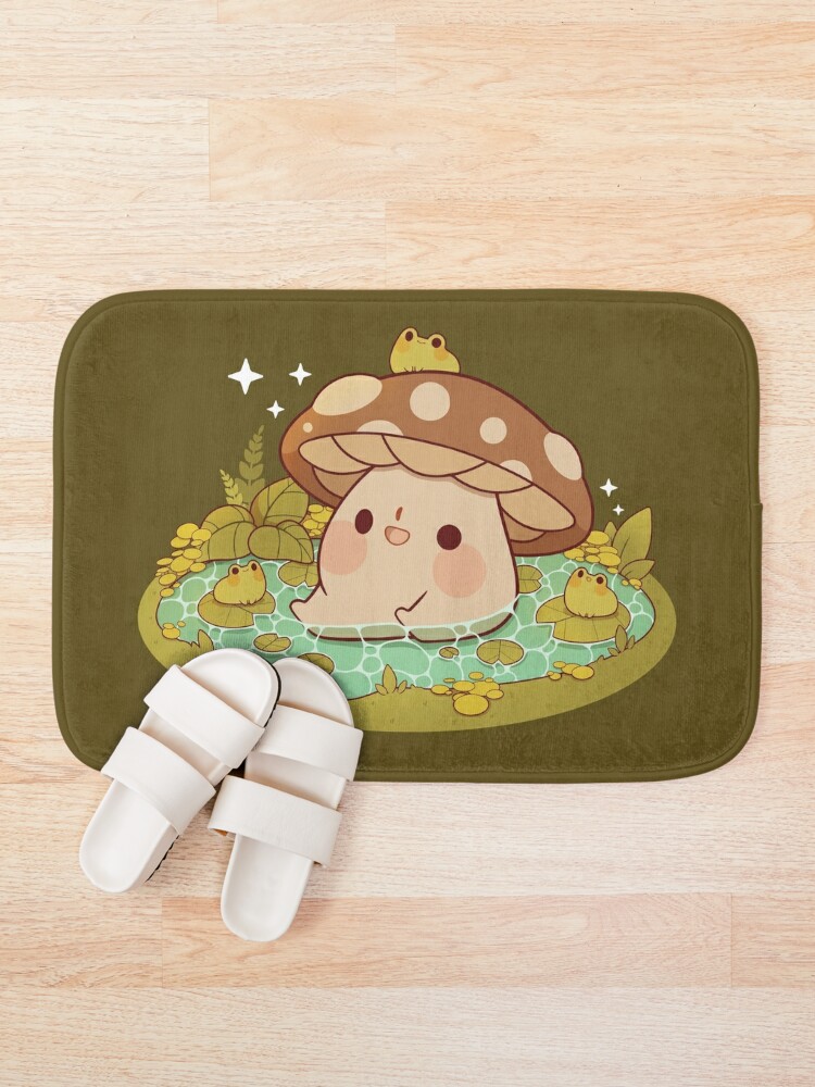 Cute mushroom and frogs in the rain Shower Curtain for Sale by Rihnlin