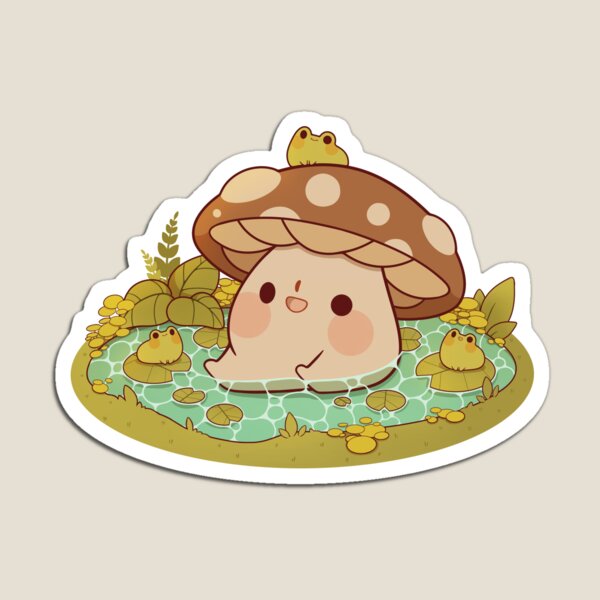 Item preview, Cute mushroom in a frog pond designed and sold by Rihnlin.