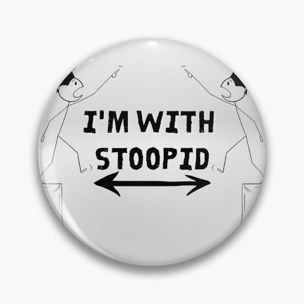 Item preview, "I'm with Stoopid" Stick Figures Walking Off Cliffs designed and sold by Write-to-Rebel.