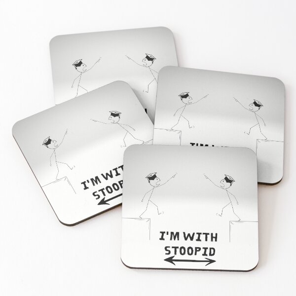 Item preview, "I'm with Stoopid" Stick Figures Walking Off Cliffs designed and sold by Write-to-Rebel.
