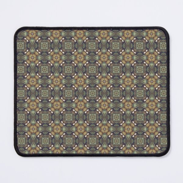 Item preview, Green and Brown Arabesque Tile Seamless Pattern Print designed and sold by protegra.