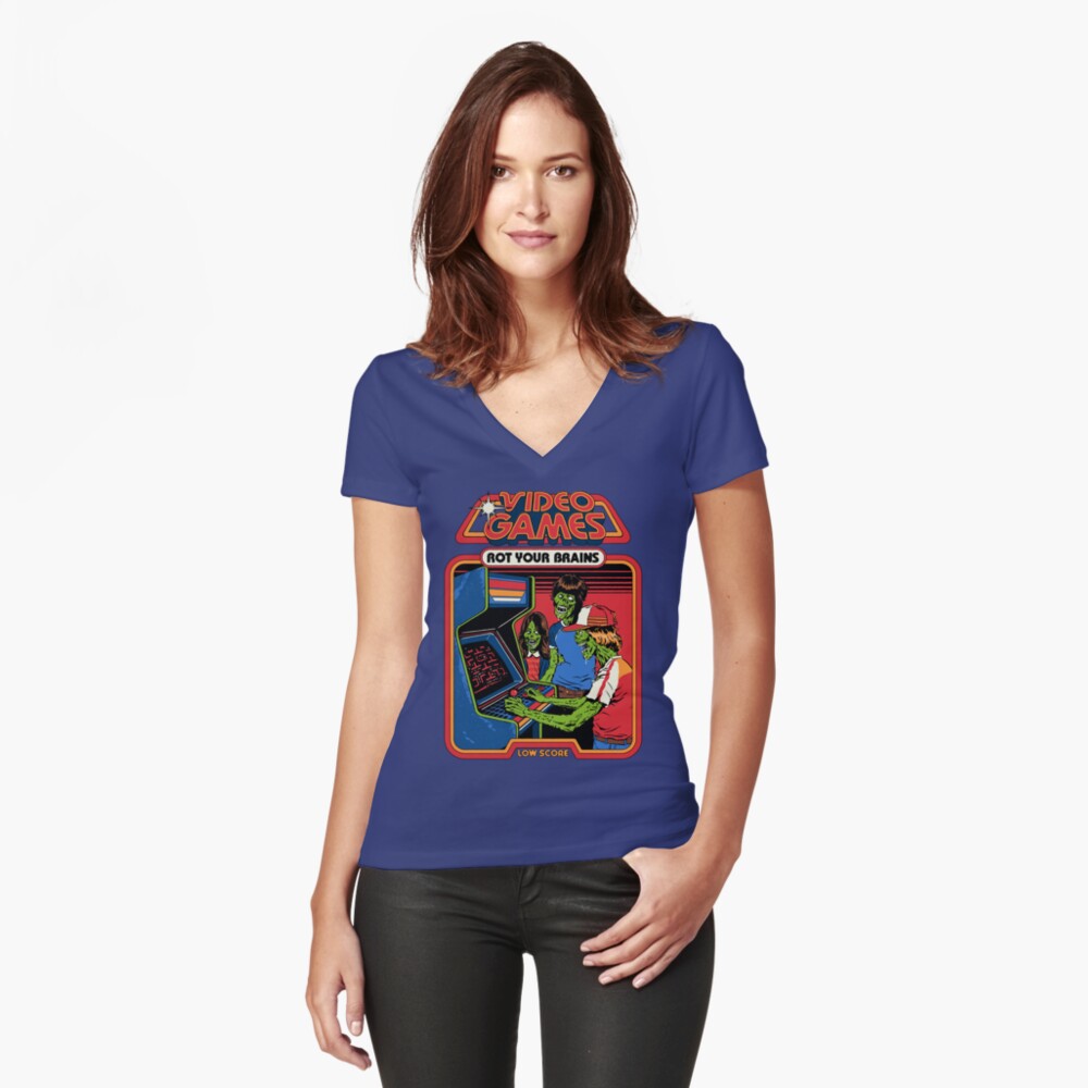 Item preview, Fitted V-Neck T-Shirt designed and sold by stevenrhodes.