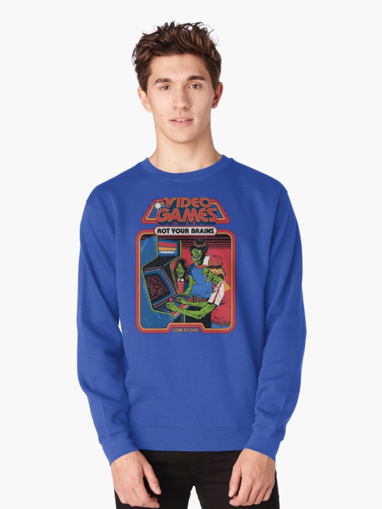Imagen 1 de 5, Sudadera sin capucha con la obra Los videojuegos pudren tu cerebro, diseñada y vendida por stevenrhodes.