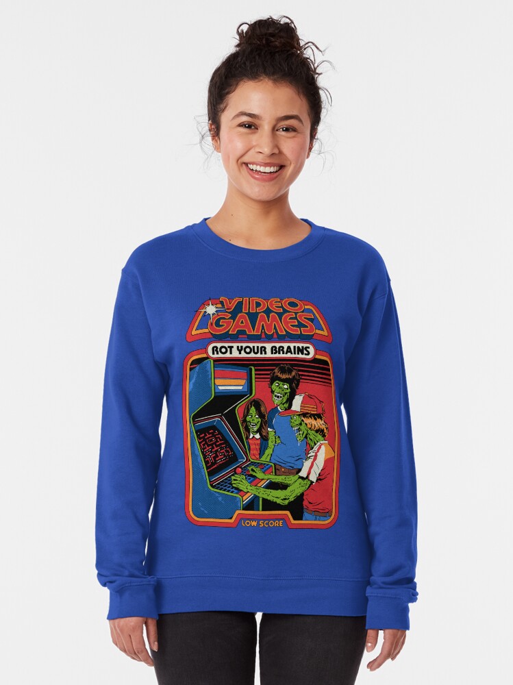 Imagen 2 de 5, Sudadera sin capucha con la obra Los videojuegos pudren tu cerebro, diseñada y vendida por stevenrhodes.