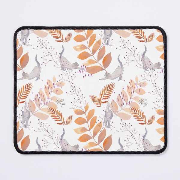 Item preview, Stretchy Cat Leaf Print designed and sold by SarahCarltonArt.