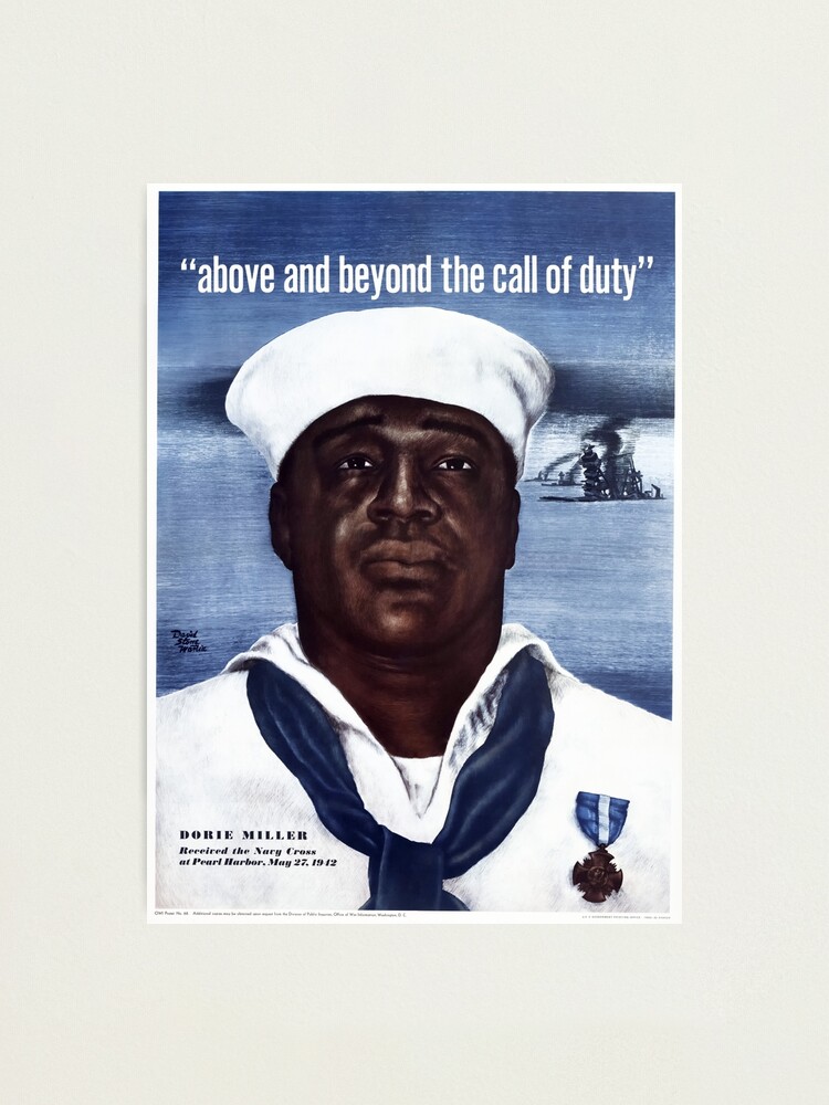 "Office Of War Information US Propaganda Print with Dorie Miller, US ...