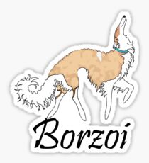 White And Gold Borzoi Sticker
