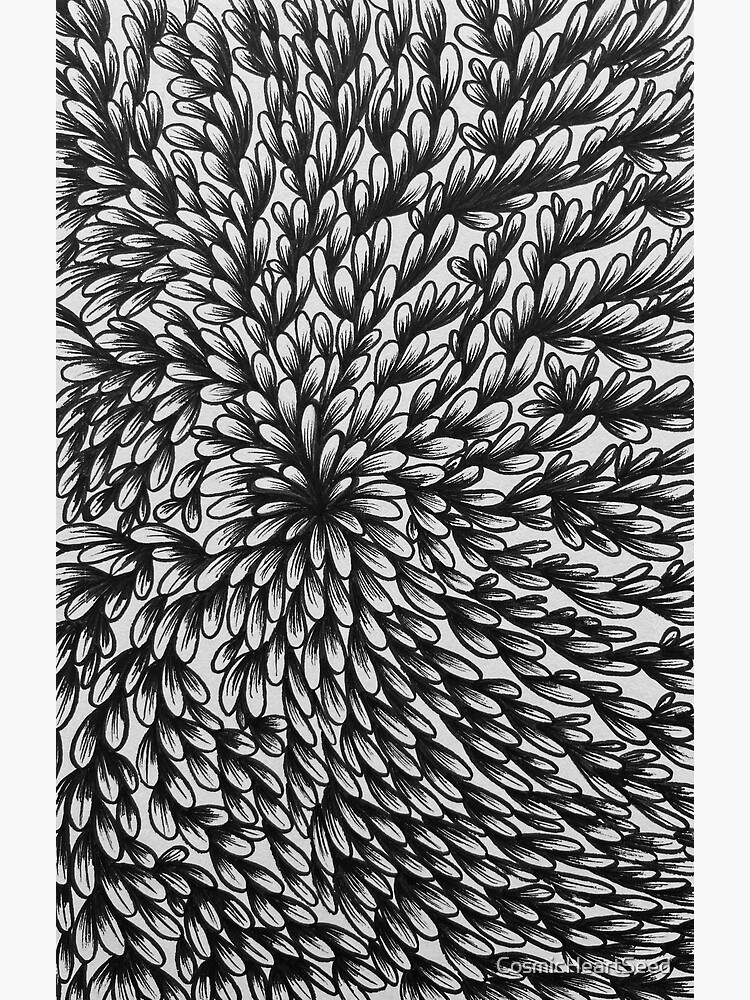 Black and White Floral Design Greeting Card for Sale by