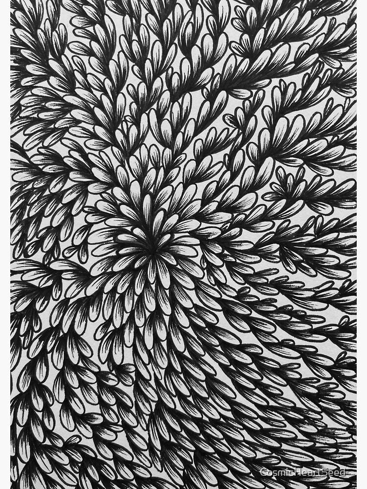 Black and White Zentangle Pen Design Greeting Card for Sale by  CosmicHeartSeed