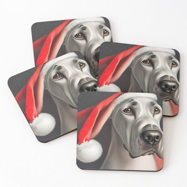 Item preview, Christmas Great Dane Wearing A Santa Hat designed and sold by ZenEverAI.