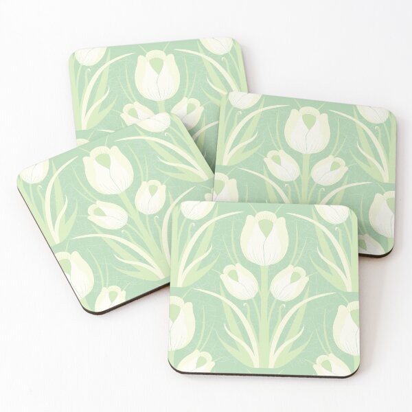 Item preview, TULIP LOVE - Pastel Greens designed and sold by Carina Parry Studios.