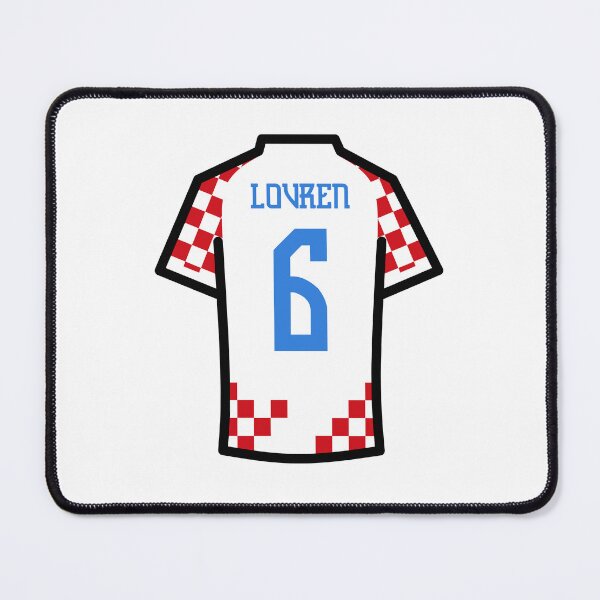 Item preview, Lovren #6 CRO Red White Blue 22 Football Jersey designed and sold by Millustgfx.