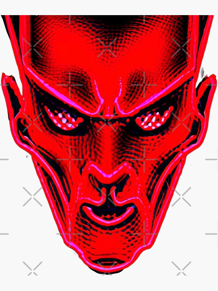 "Red devil neon art print" Sticker for Sale by bensclassicstuf Redbubble