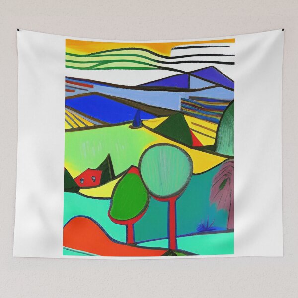 Item preview, olorful landscape wall art as prints, on canvas, or large posters (many print size options). Matisse style. Wall art decor for your home.   designed and sold by JoelsCorner.