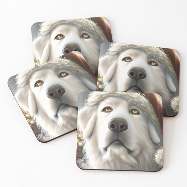 Item preview, Christmas Great Pyrenees Wearing A Santa Hat designed and sold by ZenEverAI.