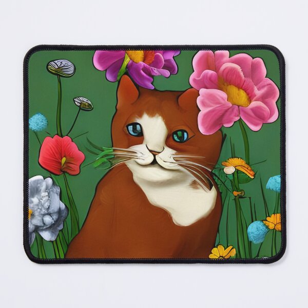 Item preview, Cute cat with flowers artwork designed and sold by gramizzia.