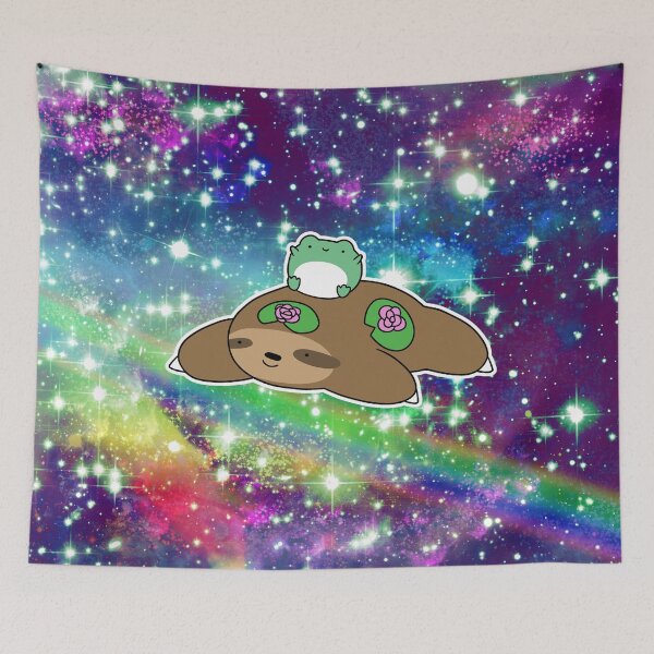 Item preview, Lily Pad Sloth and Frog Rainbow Space designed and sold by SaradaBoru.