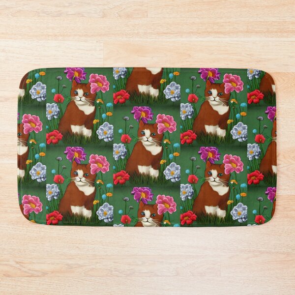Item preview, Cute cat with flowers artwork designed and sold by gramizzia.