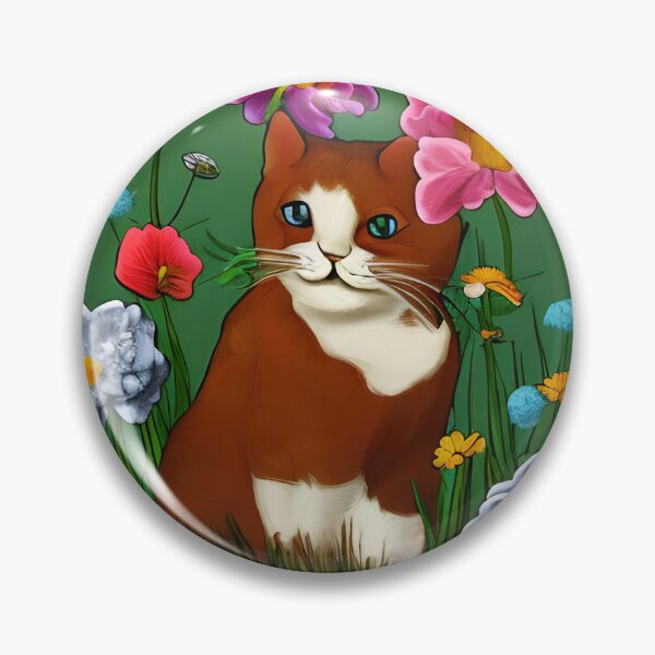Item preview, Cute cat with flowers artwork designed and sold by gramizzia.