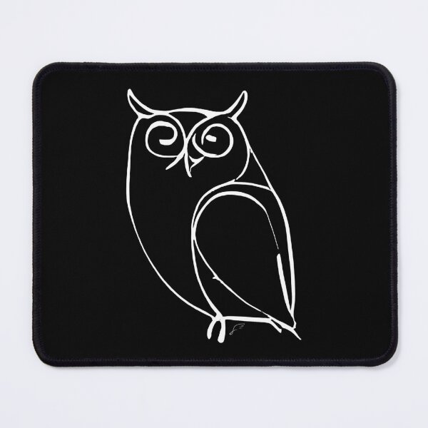 Item preview, Owl Line Art Drawing - Good ol' Owl Critter Minimalistic Digital Line Art (White Line) designed and sold by SeaStories88.
