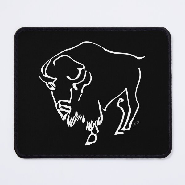 Item preview, Buffalo Line Art Drawing - Good ol' Buffalo Critter Minimalistic Digital Line Art (White Line) designed and sold by SeaStories88.