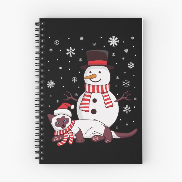 Item preview, Copy of Cute Siamese Cat With A Christmas Snowman designed and sold by siamesestore.