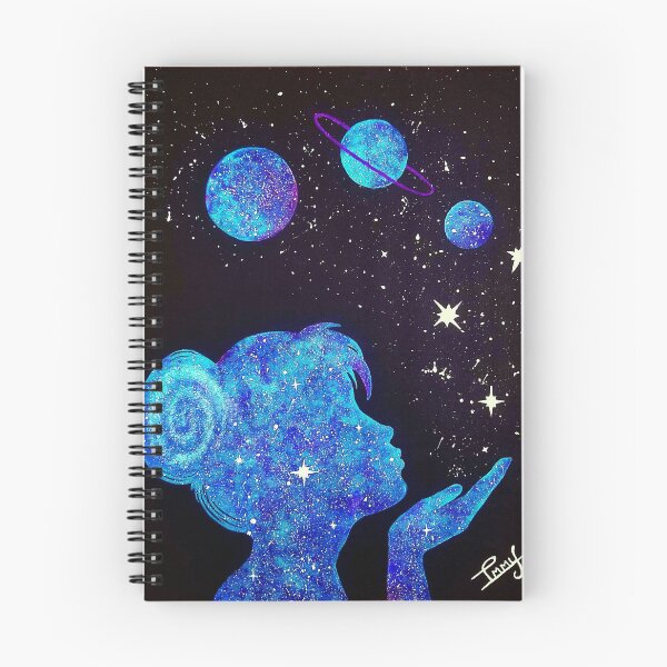 Item preview, Stardust - Acrylic Painting Galaxy Girl Planets Night Sky Stars Abstract designed and sold by Cryptic Charm Art.