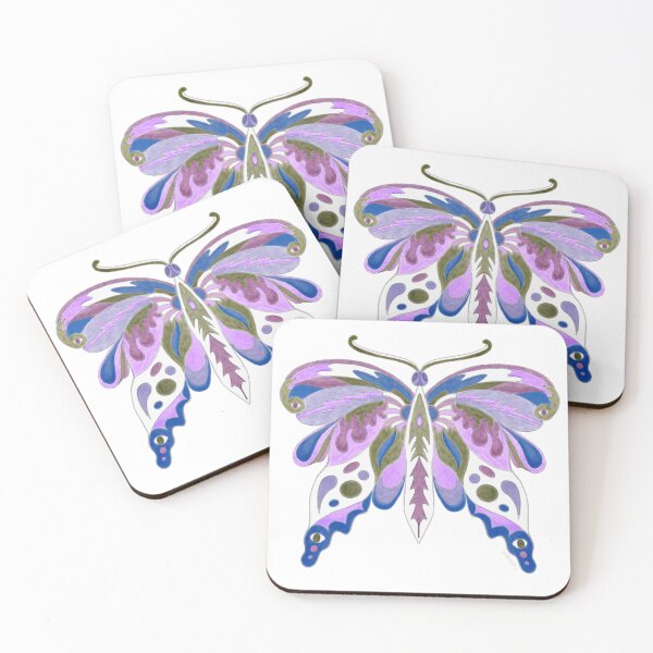 Item preview, Butterfly, hand-drawn and distressed, Blue, purple designed and sold by VivecaChenoweth.