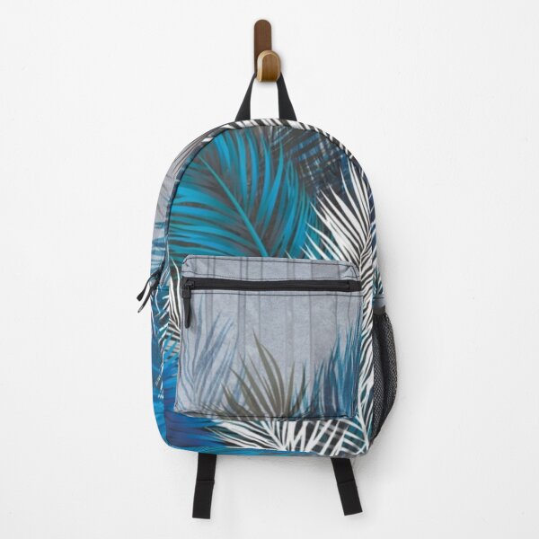 Item preview, Blue and White Tropical Leaves On Grey designed and sold by Harman83.