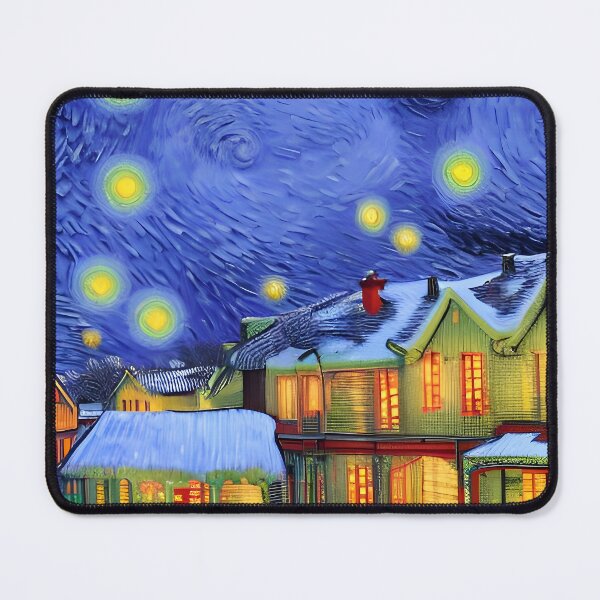 Item preview, Wintery town Van Gogh style designed and sold by MachadoArt.