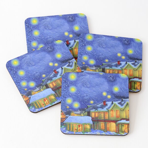 Item preview, Wintery town Van Gogh style designed and sold by MachadoArt.