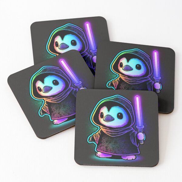 Aperçu de l'œuvre Cool Mignon Pinguoin Avec Un Sabre Laser créée et vendue par Stickapom.