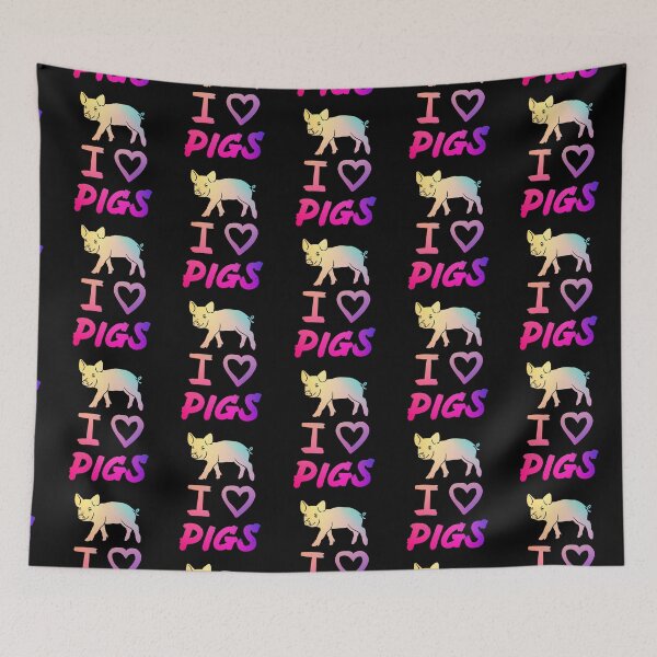 Item preview, I Love Pigs Rainbow Pig  designed and sold by Mochi-Merch.