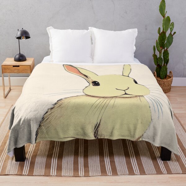 Item preview, White American Bunny Lovely Cute Rabbit Drawing designed and sold by wigobun.
