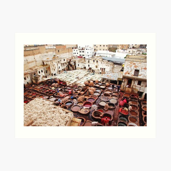 A tannery in Fes Art Print