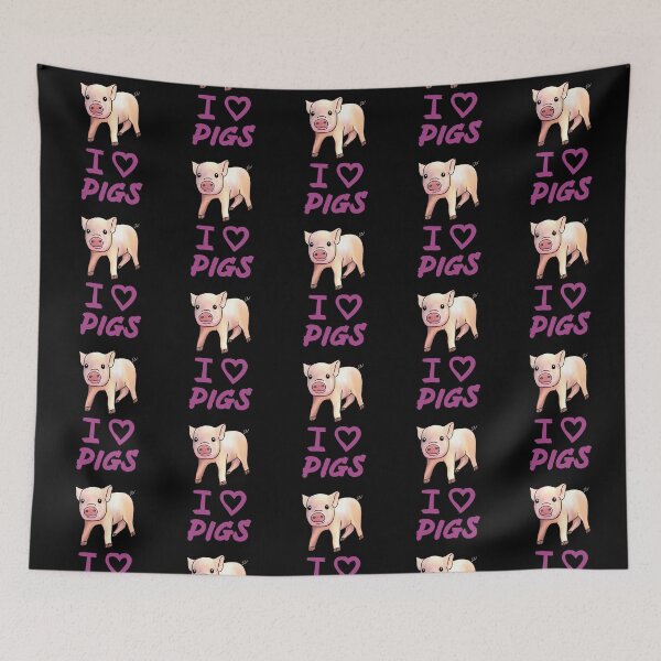 Artikelvorschau, Lila ich liebe Schweine, süßes lustiges Schwein entworfen und verkauft von Mochi-Merch.