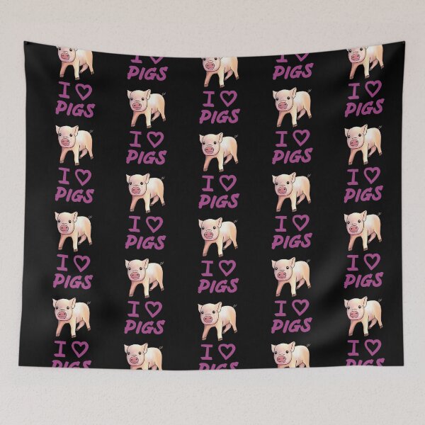 Item preview, Purple I Love Pigs, Cute Funny Pig  designed and sold by Mochi-Merch.