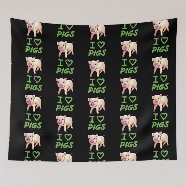 Item preview, Green I Love Pigs, Cute Funny Pig  designed and sold by Mochi-Merch.