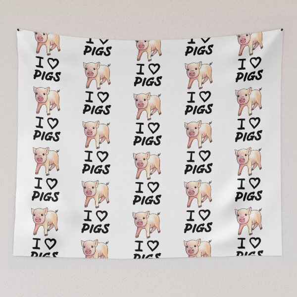 Item preview, I Love Pigs, Cute Funny Pig Black designed and sold by Mochi-Merch.