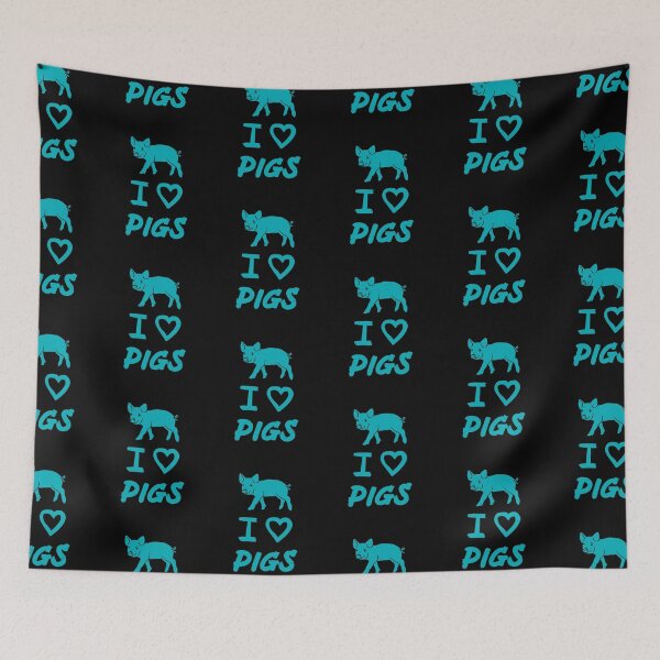 Artikelvorschau, Blau, ich liebe Schweine, süßes lustiges Schweinchen entworfen und verkauft von Mochi-Merch.