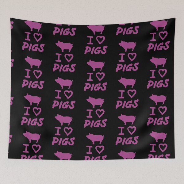 Item preview, Purple I Love Pigs, Cute Funny Pig Heart designed and sold by Mochi-Merch.