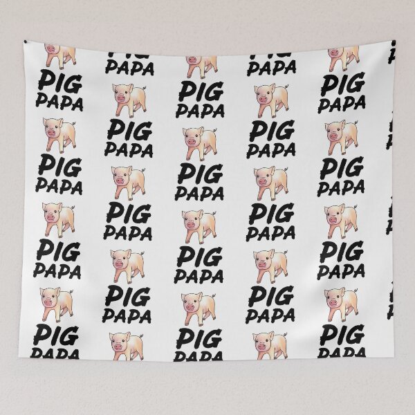 Artikelvorschau, Schwein Papa süßes Schwein schwarz entworfen und verkauft von Mochi-Merch.
