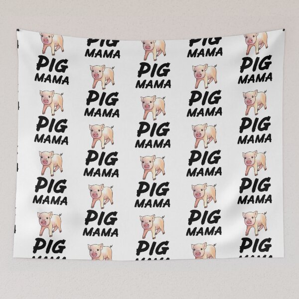 Artikelvorschau, Schwein Mama Süßes Schwein Weiß entworfen und verkauft von Mochi-Merch.