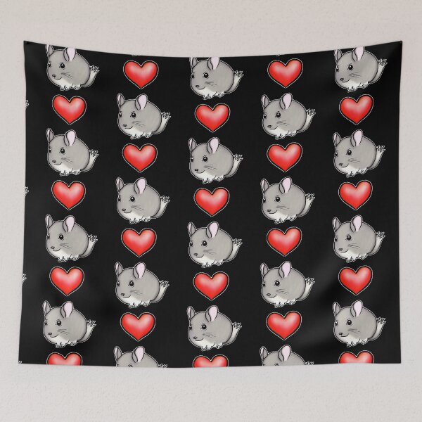 Item preview, Cute Chubby Chinchilla, I Heart Chinchillas Red designed and sold by Mochi-Merch.