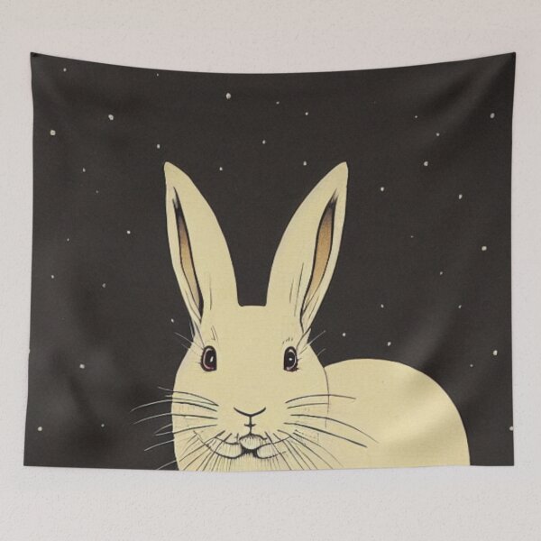 Item preview, White Giant Bunny Rabbit with Stars Flemish Giant Rabbit designed and sold by wigobun.