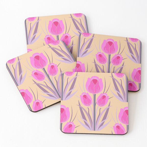Item preview, TULIP LOVE - Neon Fuschia + Peach designed and sold by Carina Parry Studios.