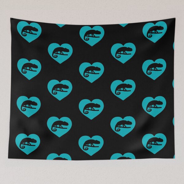 Item preview, Chameleon Heart Silhouette for Chameleon Lovers, Blue Heart designed and sold by Mochi-Merch.